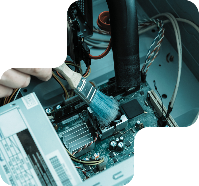 Computer hardware maintenance illustration